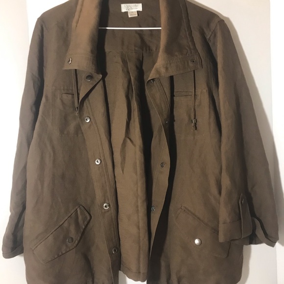 Christopher & Banks Jackets & Blazers - Christopher & Banks jacket size xl linen rayon brown office core busines…